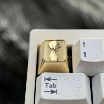 1U Brass Artisan Keycaps for Mechanical Keyboard Personalized Keycaps -Ayanami Rei